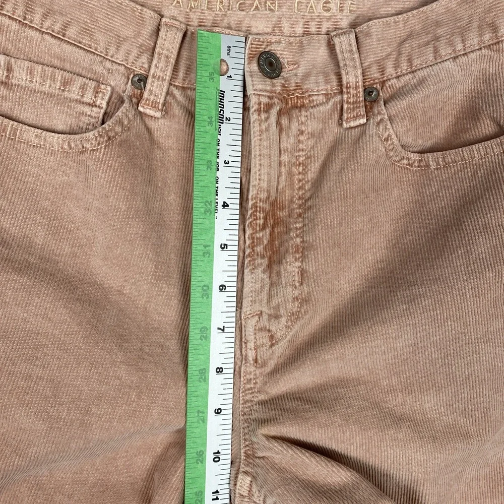 American Eagle Mom Jean High Rise‎ Corduroy Super Stretch Pants Womens 4 Pink